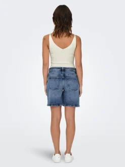 Lullu Tie Shorts, Dark Blue Denim, S