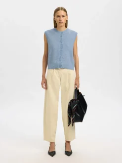 Lulu Button Vest, Cashmere Blue, S