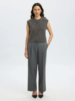 Lulu Button Vest, Medium Grey Melange, XS