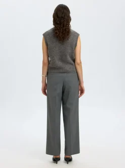 Lulu Button Vest, Medium Grey Melange, XS