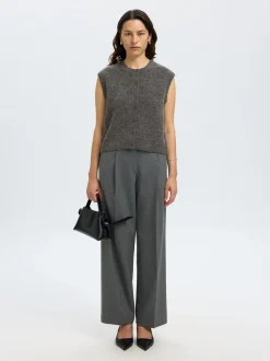 Lulu Button Vest, Medium Grey Melange, XS