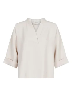 Luma Crepe Bluse, Creme, 36