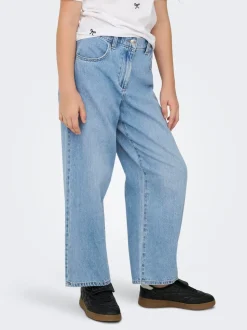 Lumi Wide Denim Pimbox Jeans, Light Blue Denim, 164 cm