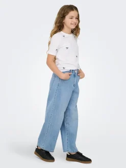 Lumi Wide Denim Pimbox Jeans, Light Blue Denim, 164 cm