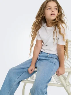 Lumi Wide Denim Pimbox Jeans, Light Blue Denim, 164 cm