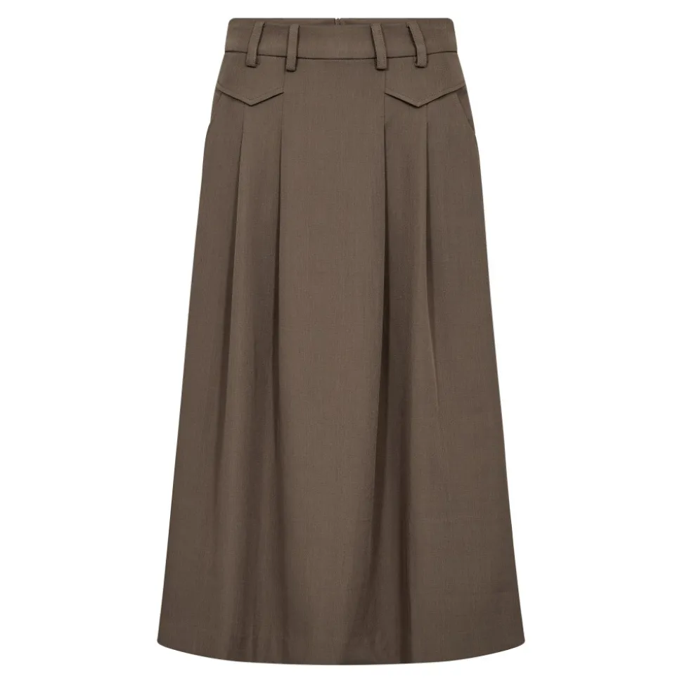 LunaCC Pocket Pleat Nederdel, Walnut, S