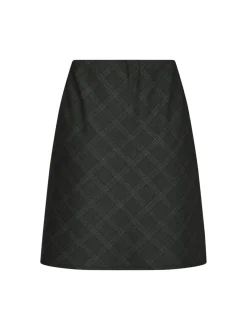 Lunna Check Short Nederdel, Antracit, 38