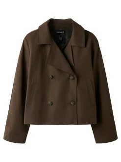 Madelin Short Trenchcoat, Chocolate Brown, 152 cm