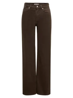 Madison Blush Wide Jeans, Dark Brown Denim, M/L32