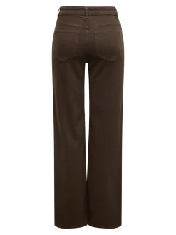 Madison Blush Wide Jeans, Dark Brown Denim, M/L32