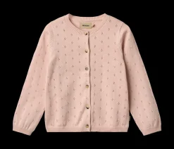 Maia Strik Cardigan, Powder, 128 cm