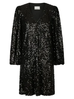 Manni Sequins Kjole, Black, 36