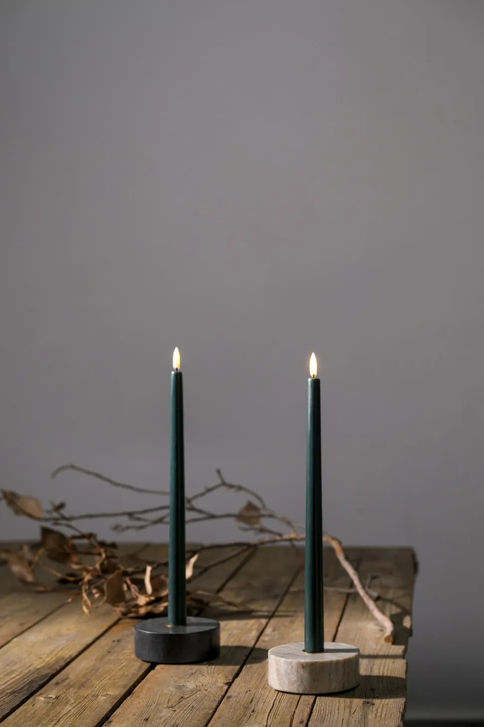 Marble Round Lysestage, Desert Beige