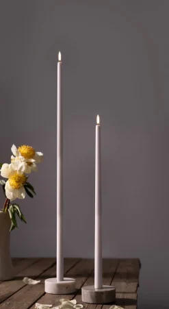 Marble Round Lysestage, Desert Beige