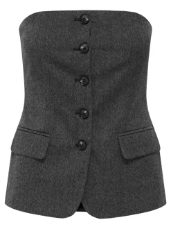 Marnie Tube Vest, Dark Grey Melange, 42