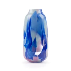 Meadows Vase, Scandi Mint With Blue Rose