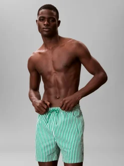 Medium Drawstring Badebukser, 20186 Penny Stripe+Mardi Gras Green, XXL