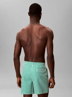 Medium Drawstring Badebukser, 20186 Penny Stripe+Mardi Gras Green, XXL