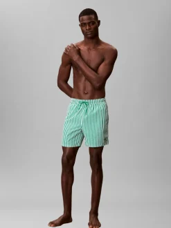 Medium Drawstring Badebukser, 20186 Penny Stripe+Mardi Gras Green, XXL