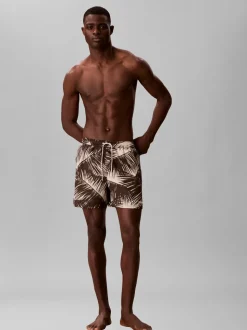 Medium Drawstring Badeshorts, Adventure Palm Oatmeal, XXL