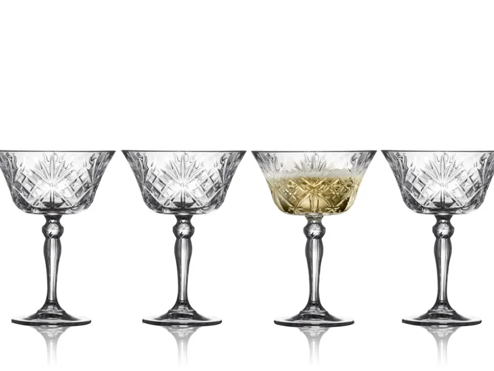 Melodia 4-pak Champagneskål, Klar, 26 cl