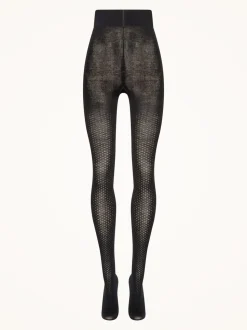 Merino Dot Tights, Black, S