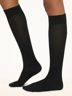 Merino Knæhøje Strømper, Black, S