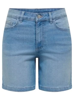 Mia Mom Shorts, Light Blue Denim, S