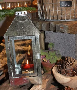 Midi Lanterne, Galvaniseret, 19x42,5x19 cm