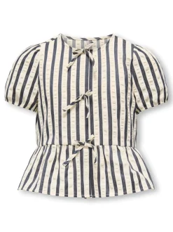 Milani Bow Bluse, Night Sky Cloud Dancer/Birch, 164 cm