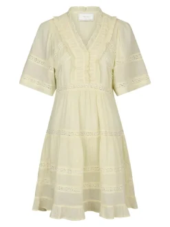 Milene S Voile Kjole, Light Yellow, 36