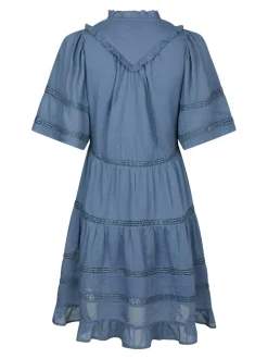 Milene S Voile Kjole, Smoke Blue, 40