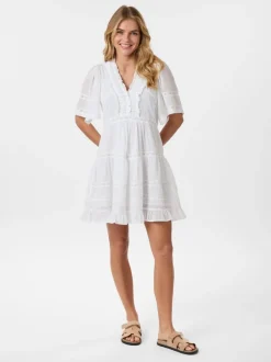 Milene S Voile Kjole, White, 42