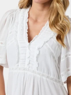 Milene S Voile Kjole, White, 42