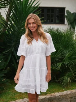 Milene S Voile Kjole, White, 42