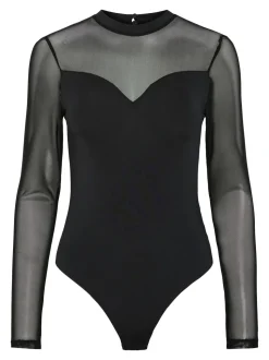 Milly Mesh Bodystocking, Black, L