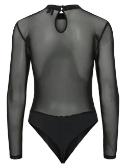 Milly Mesh Bodystocking, Black, L