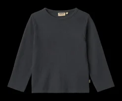 Milo Langærmet Rib T-shirt, Navy, 104 cm