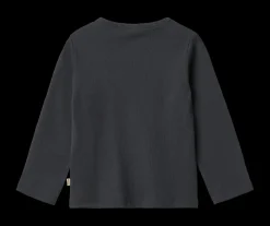 Milo Langærmet Rib T-shirt, Navy, 104 cm