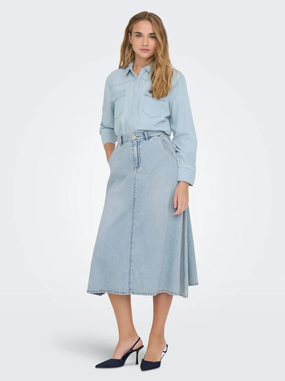 Mindy Denimnederdel, Light Blue Denim, XS