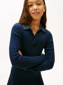 Mini Cable Kjole, Dark Night Navy, 164 cm