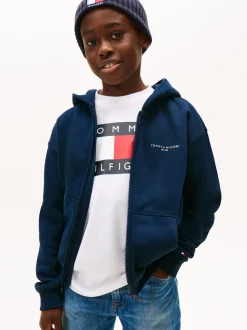 Mini Corp Zip Through Hættetrøje, Dark Night Navy, 152 cn