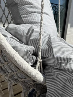 Mini Strib Sengelinned, Grå, 140x220 cm