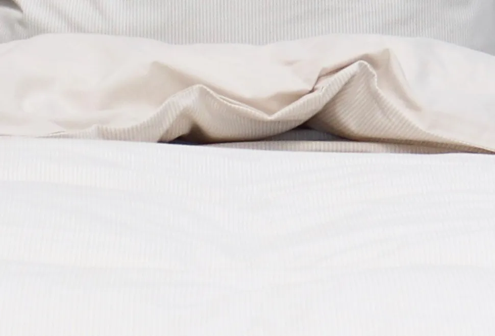 Mini Strib Sengelinned, Sand, 140x220 cm