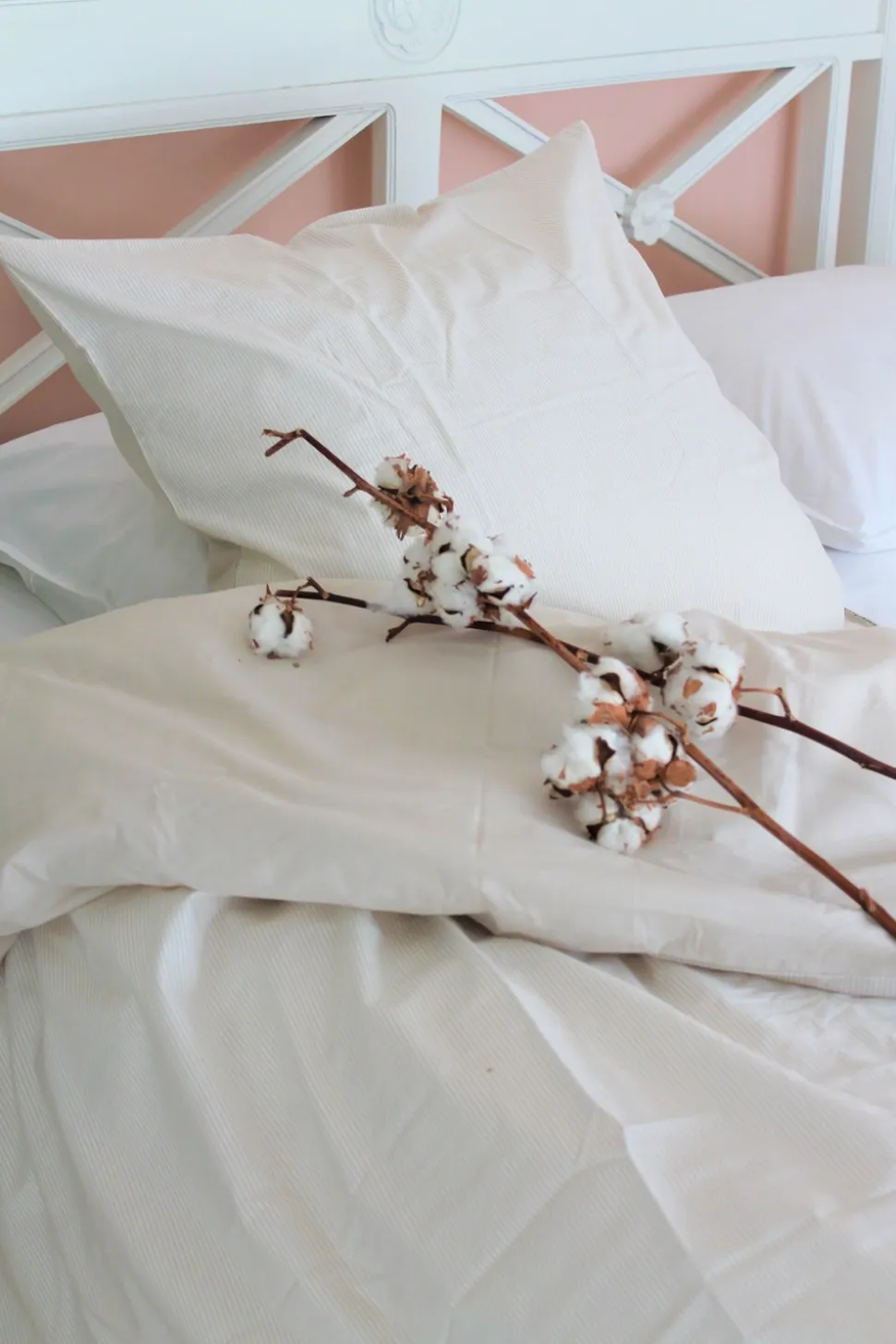 Mini Strib Sengelinned, Sand, 140x220 cm