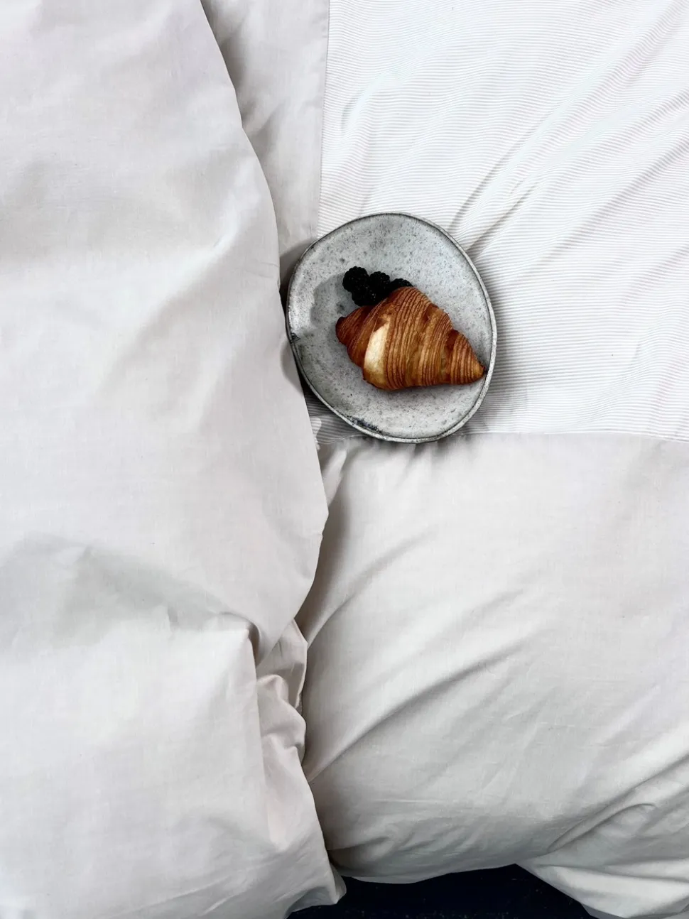 Mini Stripe Patchwork Sengelinned, Sand, 140x220 cm