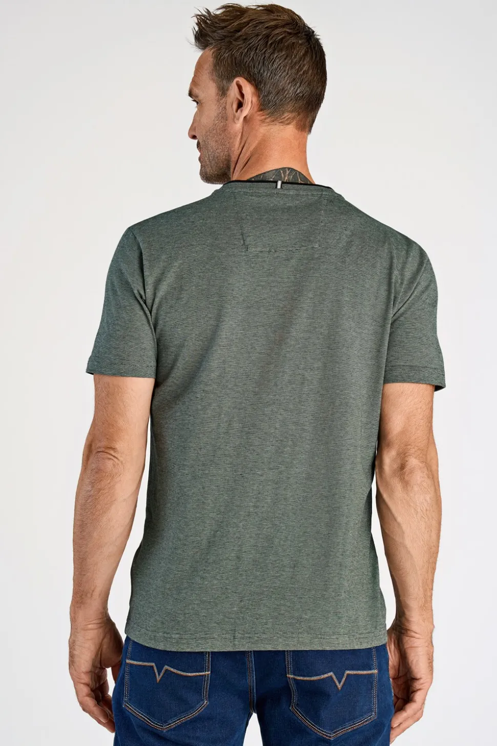 Mini Striped O-Neck T-shirt, Army, L