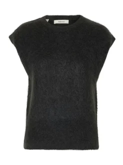 Mira Mohair Strikvest, Asphalt, L