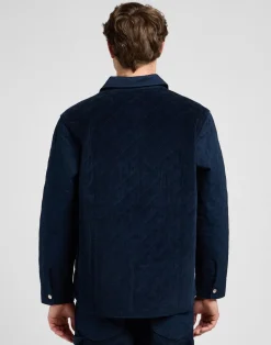 Mixed Media Overshirt, Rivet Navy, XXL