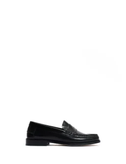 Moccasin Penny Loafers, Black, 37